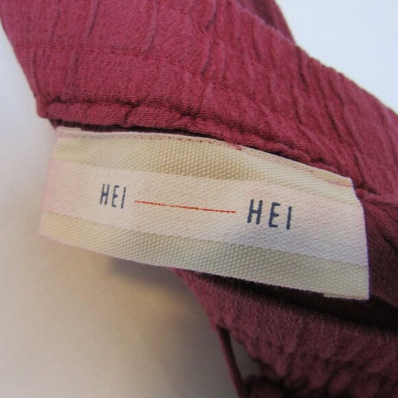 NEW Anthropologie Flowy Burgundy Rayon Shorts XS Elastic Waistband HEI-HEI - Picture 6 of 7